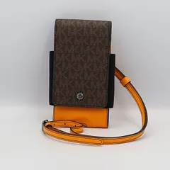 美品 マイケルコース スマホショルダーバック/ウエストポーチ ブラウン×オレンジカラー レディース/メンズ INB 2000000 NSK