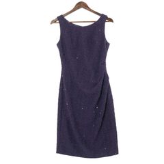 【新品 未使用】 Exquis エクスキュイ 通年★ ワンピース シースドレス タイトドレス Sz.9 レディース 紺