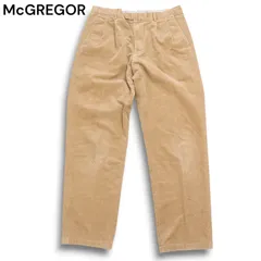 McGREGOR マクレガー 秋冬 コーデュロイ★ 2タック スラックス パンツ Sz.91 メンズ ベージュ 大きいサイズ