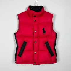 ポロバイラルフローレン ダウンベスト ビッグポニー レッド M〜L相当 POLO RALPH LAUREN - POLObyRalphLauren(ポロラルフローレン
