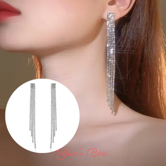 ピアス クリスタル ラインストーン シルバー ロングピアス ドレス ドレスアップ パーティー ビキニ モノキニ 社交ダンス 大会 コンテスト キラキラ アクセサリー