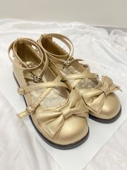 Angelic Pretty アンジェリックプリティ Tea Party Shoes ティーパーティーシューズ ゴールド 23〜23.5cm