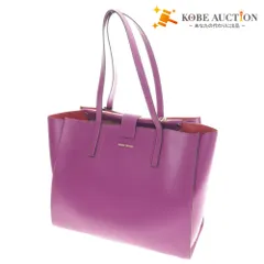 ■ ジャンニノターロ トートバッグ ショルダーバッグ 鞄 イタリア製 ファスナー収納 A4 レザー レディース パープル タグ付き 未使用