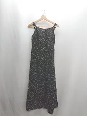 ◇ ⊂ OLIVE des OLIVE オリーブ デ オリーブ ドット柄 キャミソール ロング ワンピース サイズF ブラック系 レディース E  【1409240030126】