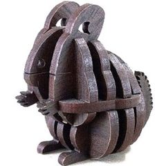 パズル造形　ミニチュア動物「チンチラ」　シート貼りＭＤＦウォルナット（濃茶）