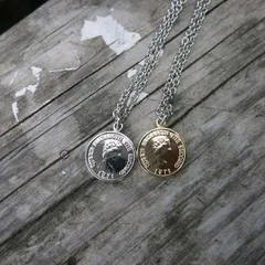 【2set】コインネックレス シルバー ゴールド セット メンズ プレゼントに