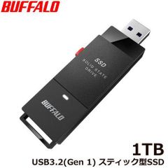 BUFFALO バッファロー ポータブルSSD SSD-PUT1.0U3BC/D 外付けSSD ポータブル USB3.2 Gen1 スティック型 TV録画対応 1.0TB ブラック