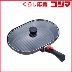アサヒ軽金属 ローストパン ガラス蓋付き Lサイズ スクエア 適温計