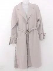 ◇ ◎ GRL グレイル ベルト付 レース 切替 きれいめ 長袖 トレンチ コート サイズS グレージュ レディース E  【中古】 【1305250034997】