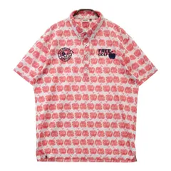 サイズ：LL FILA GOLF フィラゴルフ  半袖ポロシャツ リンゴ総柄 レッド系 [240101445278] ゴルフウェア メンズ ストスト