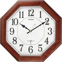 中古】CITIZEN シチズン 掛け時計 電波時計 ネムリーナハピネス 木枠  