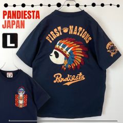 PANDIESTA JAPAN/パンディエスタ★インディアンパンダ/パンディアン★サガラ刺繍&プリント★ポケット付Tシャツ★メンズL #2504A107