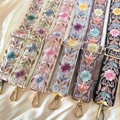 インド刺繍リボン ショルダーベルト スマホショルダー ショルダーストラップ 斜めがけ 太め