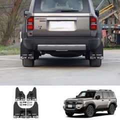 【送料無料】24年式ランドクルーザープラド(LC250) 専用ドロップガード ロゴ入り 4点セット ブラック/レッド 高級感アップ 汚れ防止パーツのサムネイル