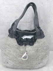◇ ◎ Samantha Vega サマンサベガ チャーム付き ハンド バッグ グレー系 ブラック レディース 【中古】 【1002801103484】