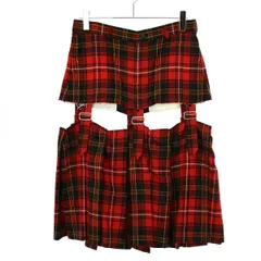 BLACK COMME des GARCONS ブラック コムデギャルソン 23AW タータンチェックプリーツスカート 1L-S003 レッド Sのサムネイル