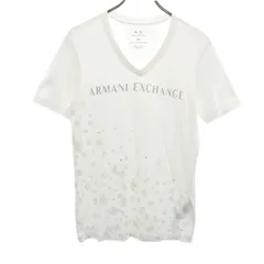 アルマーニエクスチェンジ プリント 半袖 Vネック Tシャツ XS ホワイト ARMANI EXCHANGE メンズ 古着 【240322】 メール便可