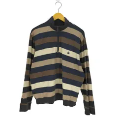 ブルックスブラザーズ BROOKS BROTHERS ロゴ刺繍 ボーダー ハーフジップ スウェットカットソー メンズ import：L のサムネイル