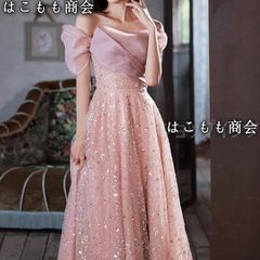 【美品・未使用新品】カクテルドレス ロングドレス 高級感 花嫁ドレス 韓国風 カラードレス パーティードレス セクシー Aラインドレス イブニングドレス 花柄 発表会 同窓会 スレンダー 上品 エレガント 披露宴 お呼ばれ 肩出し オフショルダー お姫様ドレス