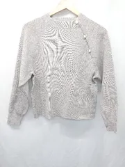 ◇ ⊇ grove グローブ 長袖 片畦ニットプルオーバー サイズM グレー レディース E  【1411070016898】