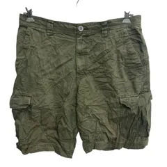 Columbia ショートパンツ W34 オリーブ系 コロンビア ジップアップ ワークパンツ ショーツ アウトドア 古着卸 アメリカ仕入 2505-836