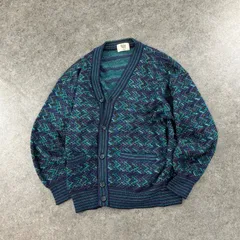 O1 Modigliani Crazy Pattern Design Cardigan ヴィンテージ ビンテージ モディリアーニ レトロ ニット クレイジーパターン カーディガン Vネック 幾何学柄