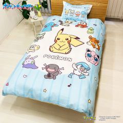 ポケモン 布団カバー 2点セット シングル 掛け布団カバー 枕カバー ピカチュウ パルデア地方 ライトブルー 寝具 雑貨 キャラクター pokemon ポケットモンスター 布団カバー ピローケース プレゼント ギフト クリスマス かわいい 直送 モリシタ