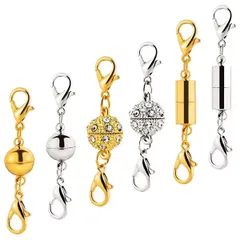 【在庫セール】エンドパーツ 磁気クラスプ ジュエリー用 延長用金具 留め具 DIY用 クラフト作り ネックレス 簡単装着 ゴールド・シルバー オーディオファン 6個セット