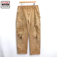 雰囲気モノ Carharttダブルニーペインターパンツ DKB クラッシュ ボロ 極上ボロ carhartt ダブルニーペインターパンツ DKB フェード
