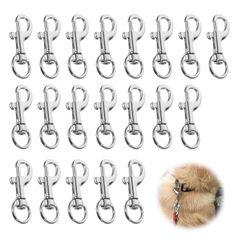 新品 スイベルクラスプフック トリガースナップフック カラビナ 回転【20個入り】スプリング式バックル トリガーフック 360°回転 犬のボタン クライミング・バックパック用フック 登山用バックパック用面ファスナー ダイビングフック キーホルダーフック 45m