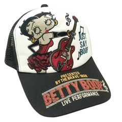 ベティーブープ ベティブープ ベティちゃん グッズ ブレイブマン ギター/クラシック ベティ・ブープ betty boop メッシュ/キャップ/帽子/野球帽 刺繍 通販 メンズ/レディース キャラクター ブラック/ホワイト BBB-2525
