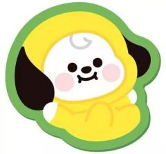 [Used] Badge/Pin: CHIMMY (Jimin) Fluffy Embroidered Badge "BT21"