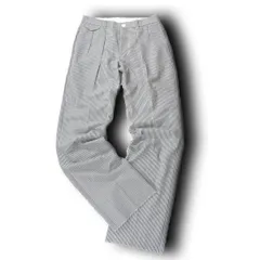 【新品】 renoma PARIS × EDIFICE / レノマ パリ × エディフィス　セミフレアパンツ 日本製 シアサッカー スラックス パンツ ストレッチ セミフレア グレー オフホワイト 春夏