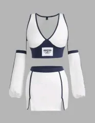 アイドル セットアップ 舞台衣装 クロップドTシャツ オフショルダー ウォーマー Tシャツ スカート ガールグループ