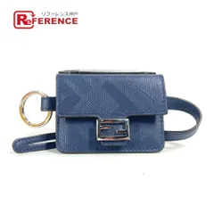 FENDI フェンディ チャーム バケット型 バッグ型 レザー ネイビー