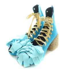 【希少】MIKIOSAKABE 厚底フラットサンダル ネイビー/グリーン 希少】MIKIOSAKABE 厚底フラットサンダル ネイビー/グリーン