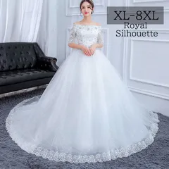 ウェディングドレス 大きいサイズ ホワイト オフショルダー 披露宴 前撮り 姫系 二次会 フェミニン 結婚式 ドレス パーティー 透け感 Aライン 石 花 XL XXL 2XL XXL 3XL 4XL 5XL 6XL 7XL 8XL 紐タイプ プリンセス 花嫁