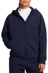 【送料無料】 アンダーアーマー レディース パーカー・スウェット アウター Under Armour Women's Unstoppable Fleece Grid Full-Zip Hoodie Midnight Navy/Black