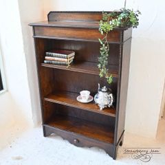 IFU-399 英国アンティーク オーク ブックシェルフ キャビネット 本棚 オークキャビネット ブックスタンド 収納 小家具 イギリス