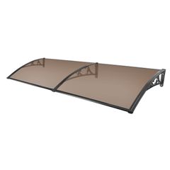 EC Hometec 屋根庇 住宅庇 ポリカーボネート採用 200ｘ80cm ひさし 雨よけ・日よけに 窓/玄関などに設置可能 玄関庇 (茶色)