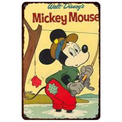 【834】新品 レトロ ブリキ看板 ★ Disney Mickey Mouse ★ ミッキーマウス ミニーマウス ディズニー アメリカン雑貨 ガレージ フェンス ヴィンテージ