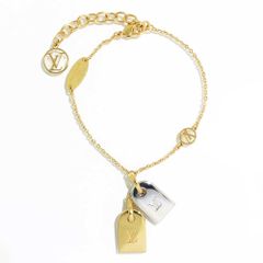 ルイ ヴィトン ナノグラム ブレスレット ゴールド シルバー M63142 箱付 LOUIS VUITTON（新品・未使用品）