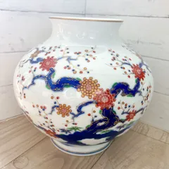深川製磁　金彩松竹梅　花瓶　有田焼　梅の花　壺　フラワーベース　豪華絢爛