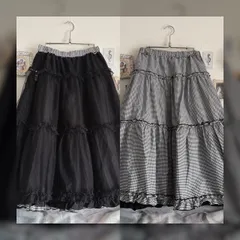 しまむらm♡petit by misako×NINA'S ギンガムチェックリバーシブルスカート