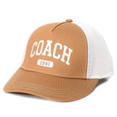 コーチ 帽子 COACH シグネチャー コットン メッシュ ロゴ エンブロイダード トラッカー ハット キャップ ライトサドル XS/S CAA61