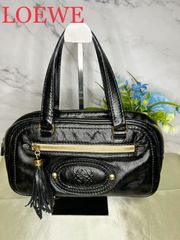 ② LOEWE ロエベ レザーハンドバッグ ブラック 黒