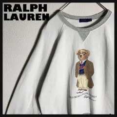 RALPH LAUREN スウェット 前V ポロベア 白 L