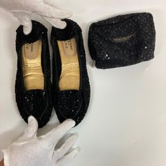 【新品】Cocorose London ココローズロンドン トラベルシューズ スパンコール ブラック レディース 24~25cm 【KS93】