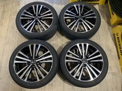 【2502014】ホンダ RC1 RC2 オデッセイ 純正 ホイール 18インチ 7J +55 PCD114.3 5H + DUNLOP LE MANS V 225/45R18 2019年 3mm 4mm