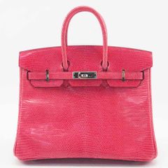 HERMES エルメス バーキン 25 ハンドバッグ リザード ローズエクストリーム シルバー金具  ピンク D刻印 レディース ローズエクストレーム【中古】【送料無料】